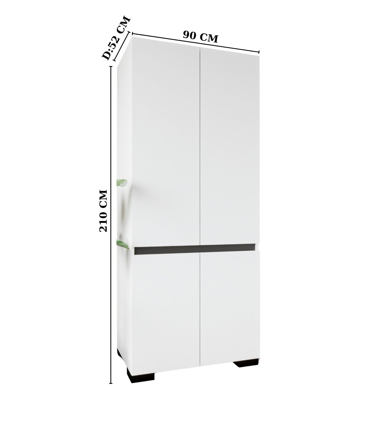 Floransa 4 Kapılı Flr-ıra Beyaz- Antrasit Gardırop-çok Amaçlı Dolap-yüklük