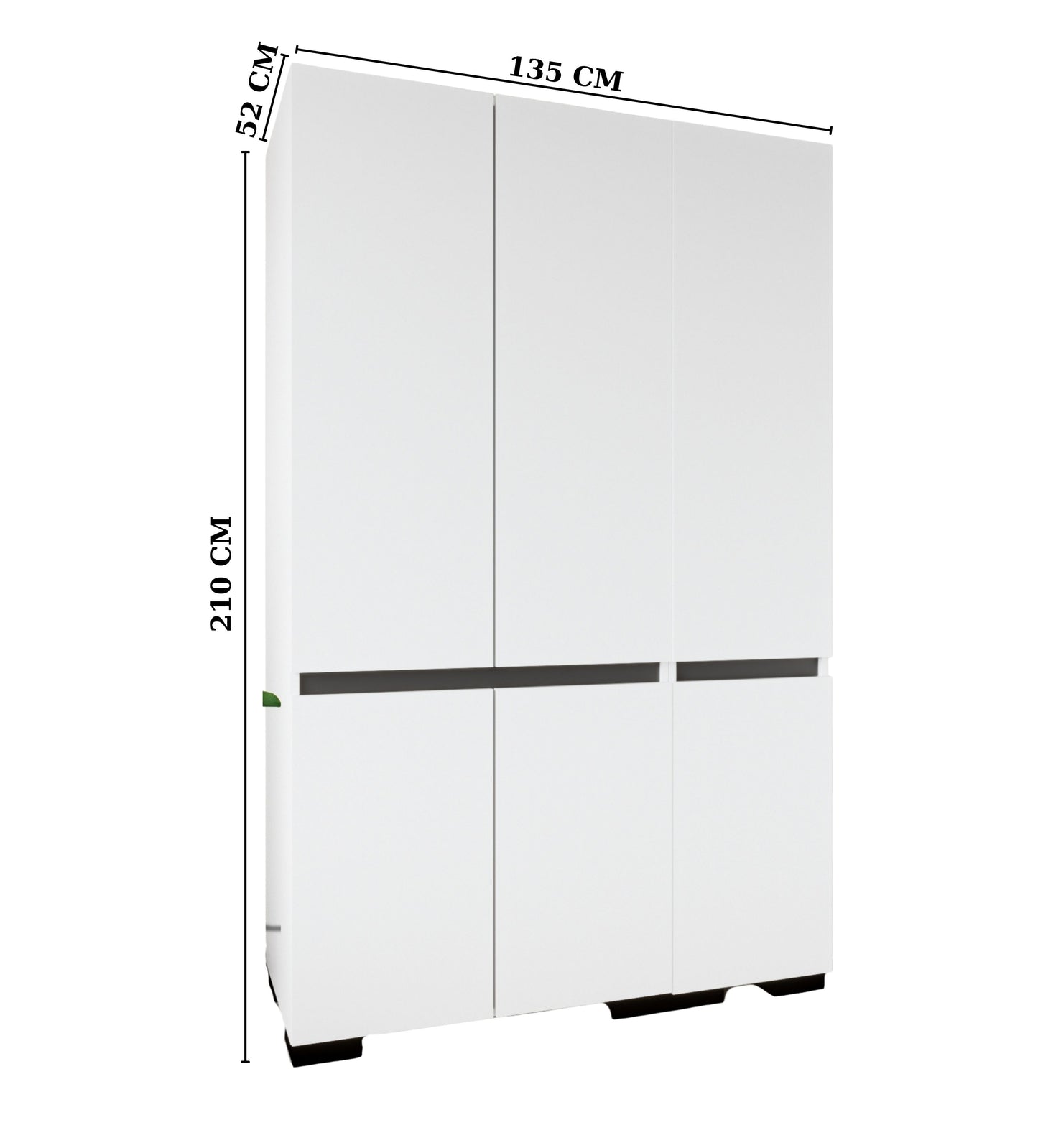 Floransa 6 Kapaklı Beyaz-Antrasit FLR3-IA2 Çok Amaçlı Dolap-Gardırop-Yüklük