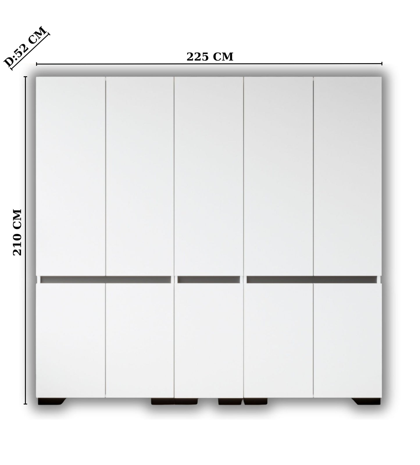 Floransa 10 Kapılı Flr10-A2FR Beyaz- Antrasit Gardırop -Çok Amaçlı Dolap -Yüklük