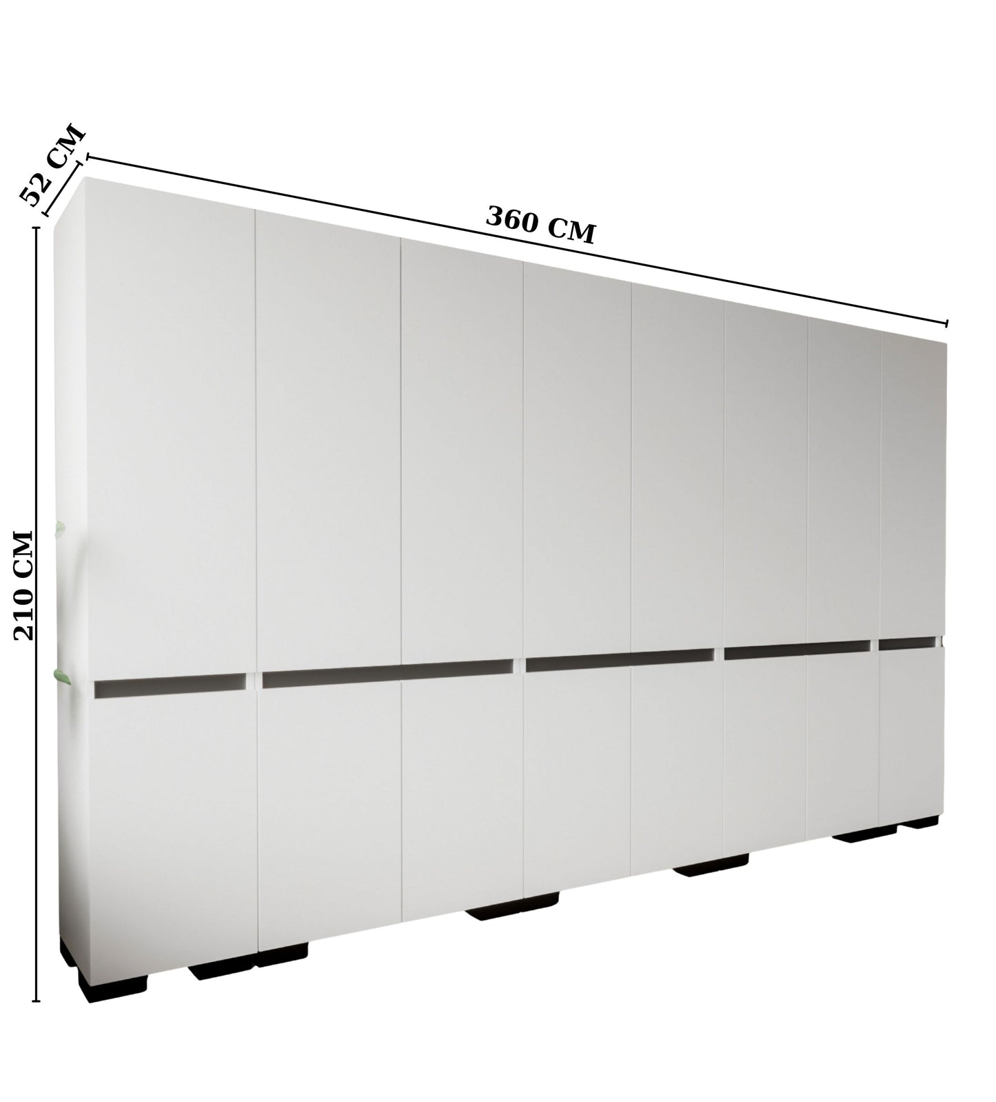 Floransa 16 Kapılı Flr16-ıa3 Beyaz- Antrasit Gardırop-çok Amaçlı Dolap-yüklük