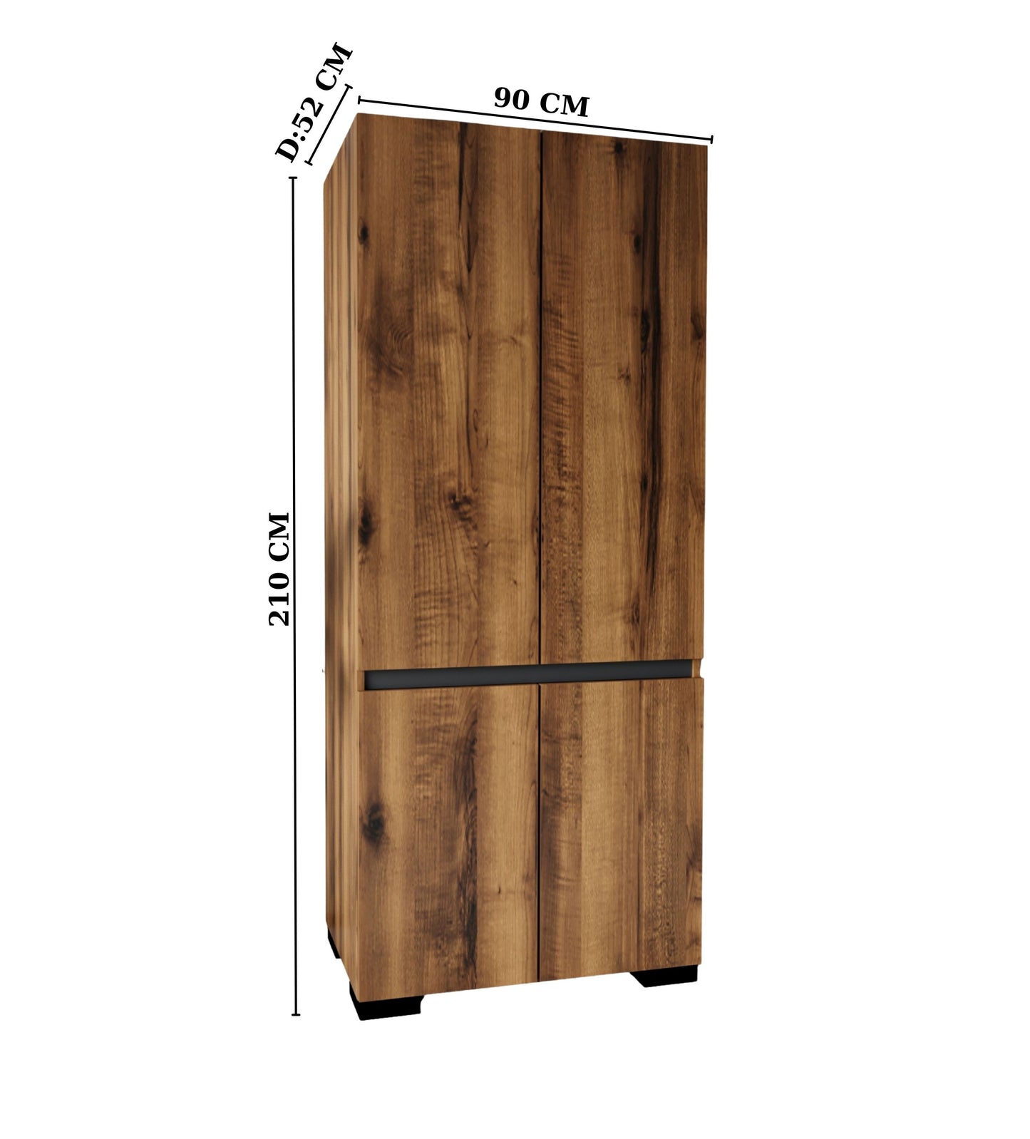 Floransa 4 Kapılı Flr4-ıa2 Ceviz- Antrasit Gardırop-çok Amaçlı Dolap-yüklük