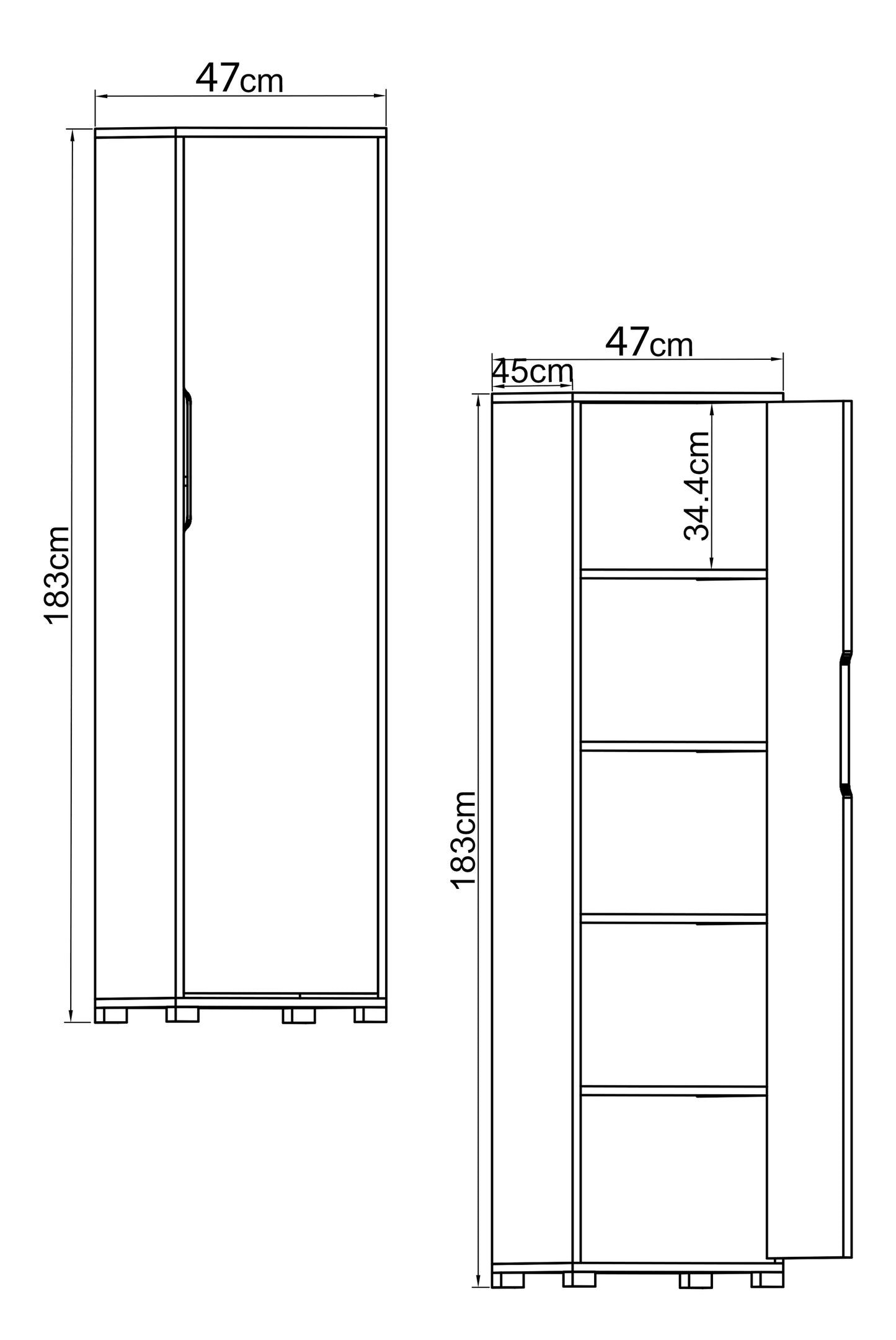 Flora 1 Kapaklı 5 Raflı Gardırop Beyaz Elbise Dolabı