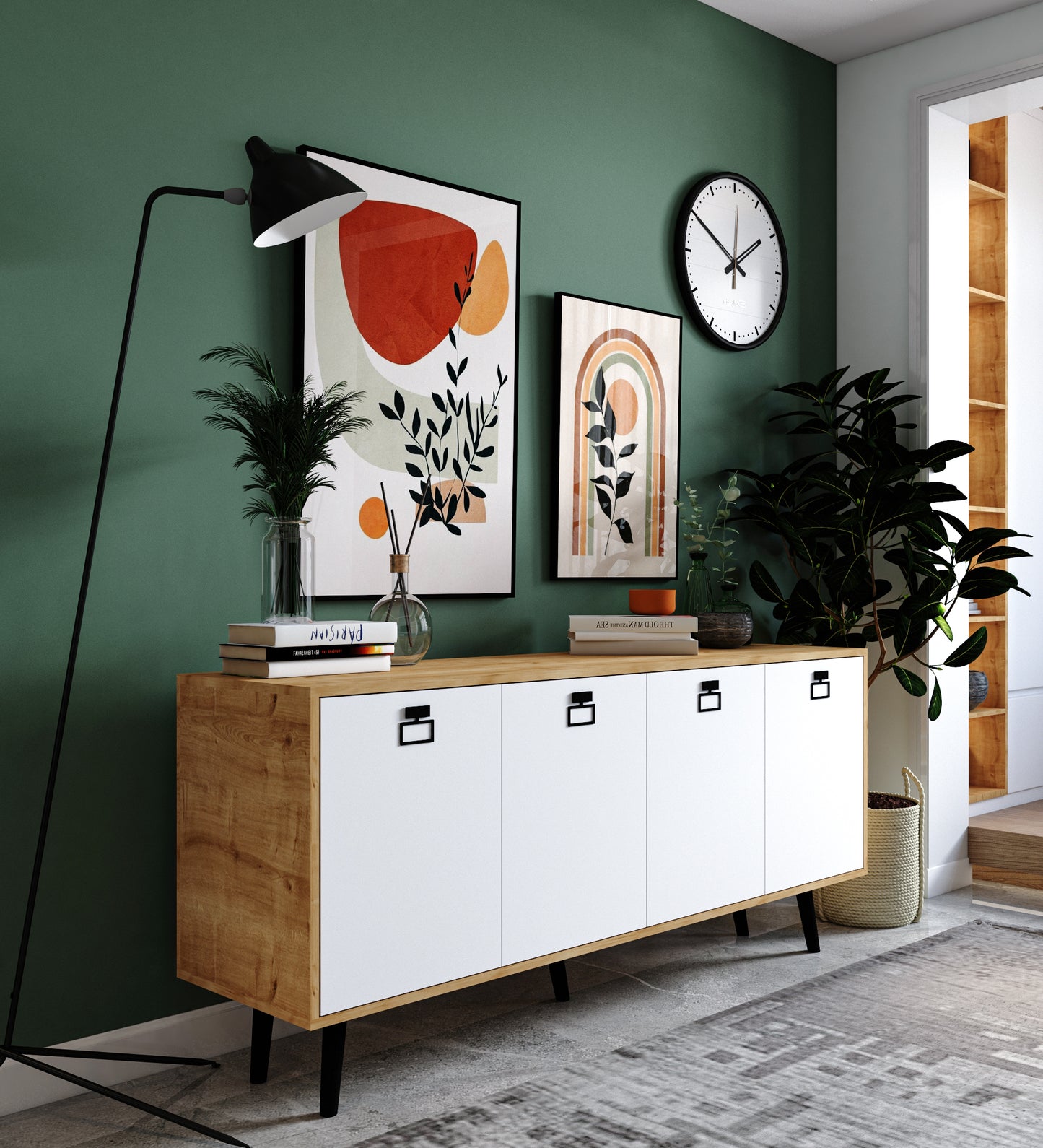 Mirza Modern Konsol 180 Cm Safir Meşe-beyaz
