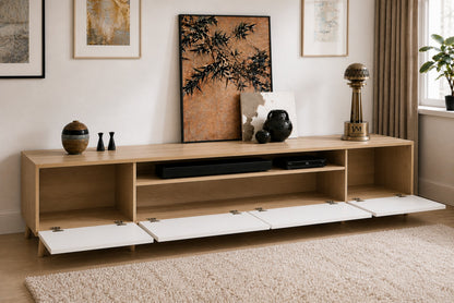 Legno Premium 180cm Modern Tv Ünitesi Safir Meşe-Beyaz