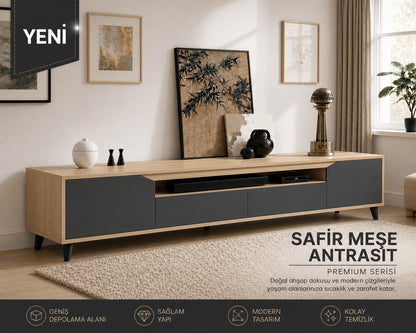 Legno Premium 180cm Modern Tv Ünitesi Safir-Ant