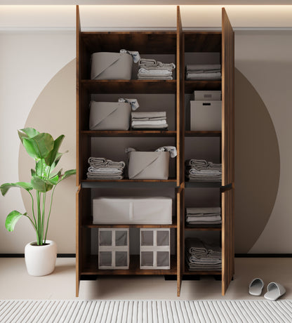 Floransa 6 Kapılı Flr6-ırf Ceviz - Antrasit Gardırop-çok Amaçlı Dolap-yüklük