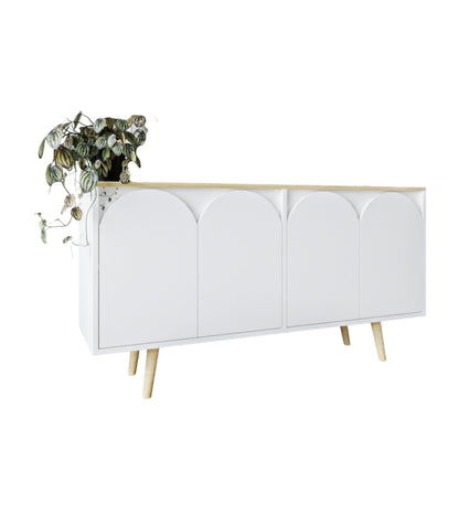 Venezia Ahşap Ayaklı Bohem Konsol Safir Meşe-Beyaz 150 Cm (K-402)