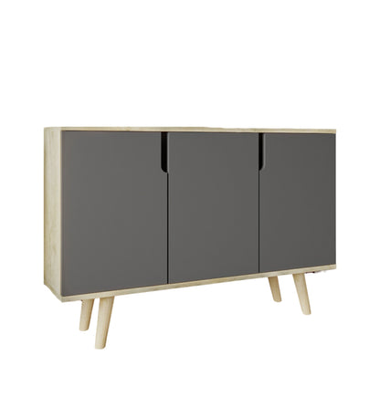 Verona 120 Cm Konsol, Kahve Köşesi, Tv Ünitesi, Çok Amaçlı Ahşap Ayaklı Konsol Safir Meşe-Antrasit (K-204)