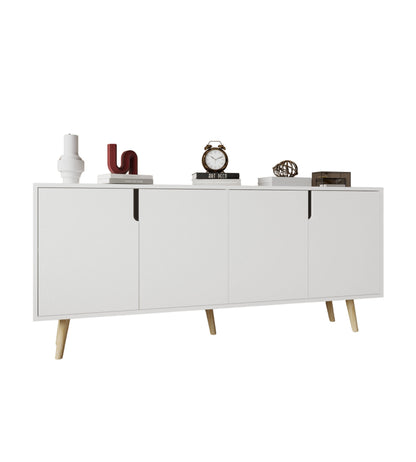 Latina Ahşap Ayaklı Modern Konsol 180 Cm Beyaz (K-601)