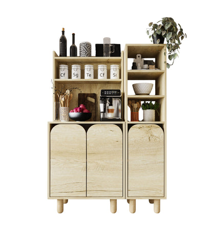 KA-103 Parma 3 Kapaklı Mutfak Dolap, Kahve Köşesi, Çok Amaçlı Dolap Safir Meşe