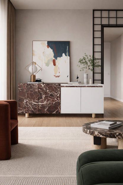Ravenna Modern Konsol 180 Cm Mermer Desen - Beyaz