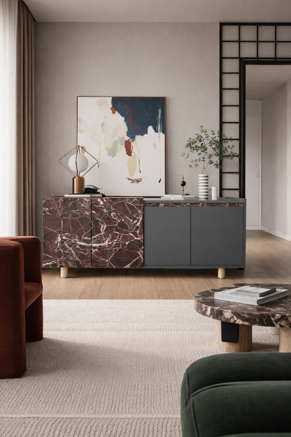 Ravenna Modern Konsol 180 Cm Mermer Desen - Antrasit