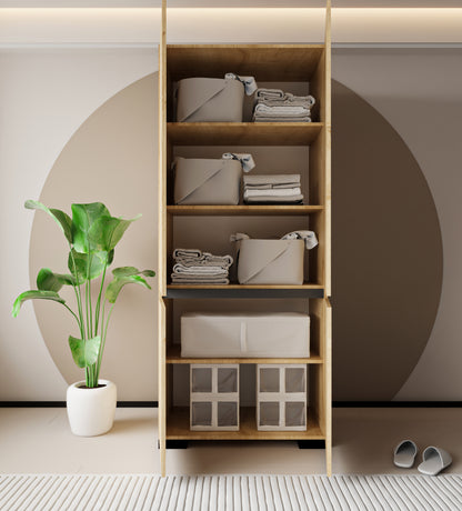 Floransa 4 Kapılı Flr4-ırf Safir - Antrasit Gardırop-çok Amaçlı Dolap-yüklük