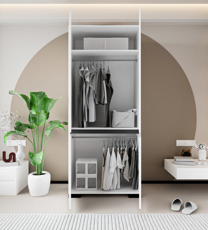 Floransa 4 Kapılı Flr-ıa2 Beyaz- Antrasit Gardırop-çok Amaçlı Dolap-yüklük