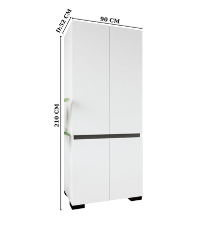 Floransa 4 Kapılı Flr-ıra Beyaz- Antrasit Gardırop-çok Amaçlı Dolap-yüklük