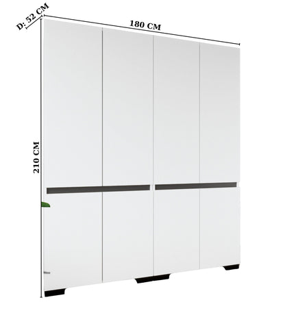 Floransa 8 Kapılı Flr-ıra Beyaz- Antrasit Gardırop