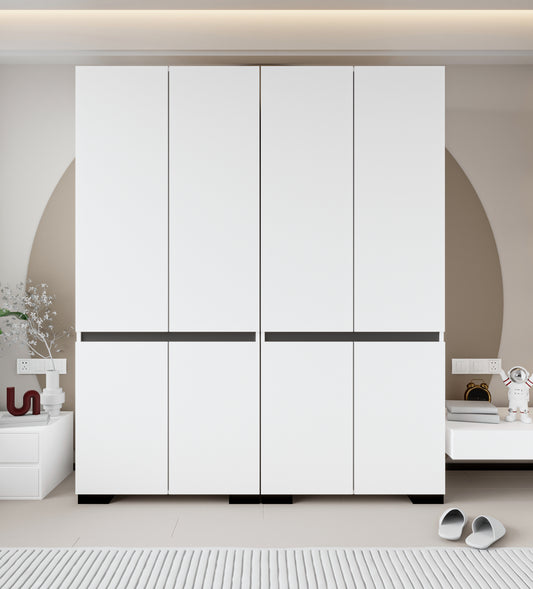 Floransa 8 Kapılı Flr8-A2AR Beyaz- Antrasit Gardırop