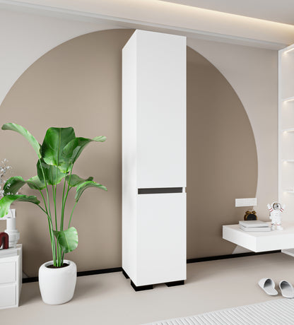 Floransa Tek Kapılı 4 Raflı Beyaz-Antrasit Çok Amaçlı Dolap