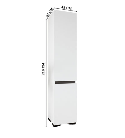 Floransa Tek Kapılı 4 Raflı Beyaz-Antrasit Çok Amaçlı Dolap