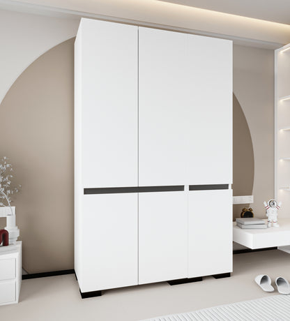 Floransa 6 Kapılı Flr-ırf Beyaz- Antrasit Gardırop-çok Amaçlı Dolap-yüklük