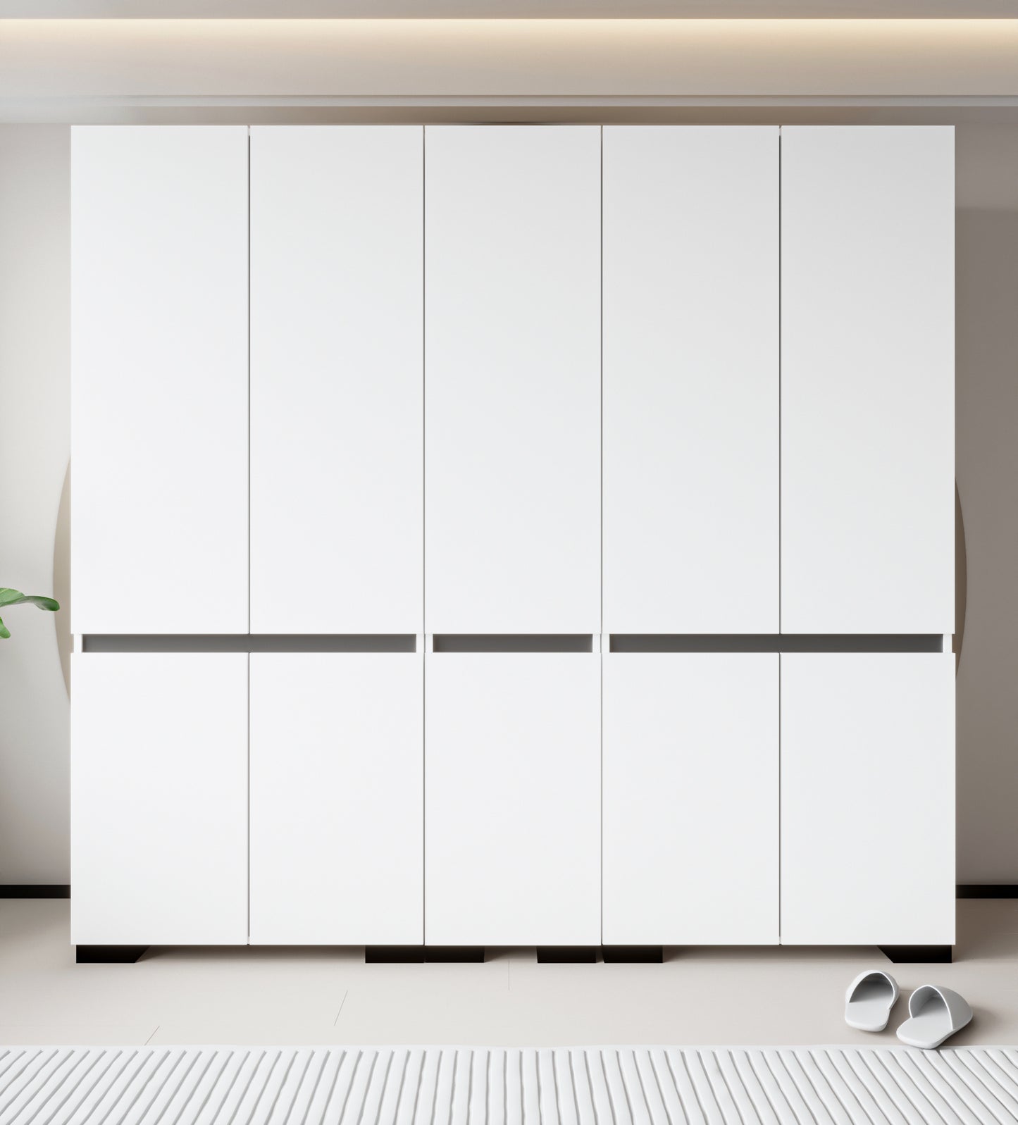 Floransa 10 Kapılı Flr10-A2FR Beyaz- Antrasit Gardırop -Çok Amaçlı Dolap -Yüklük