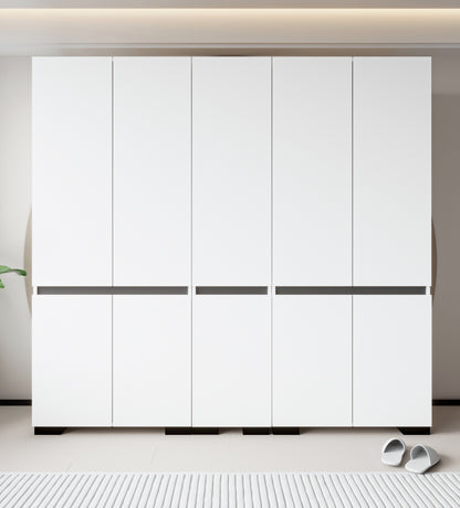 Floransa 10 Kapılı Flr10-A2FR Beyaz- Antrasit Gardırop -Çok Amaçlı Dolap -Yüklük