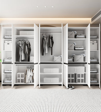 Floransa 16 Kapılı Flr16-ıa3 Beyaz- Antrasit Gardırop-çok Amaçlı Dolap-yüklük