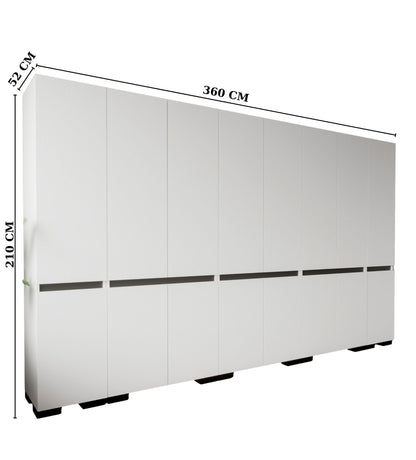 Floransa 16 Kapılı Flr16-ıa3 Beyaz- Antrasit Gardırop-çok Amaçlı Dolap-yüklük