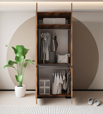 Floransa 4 Kapılı Flr4-ıa2 Ceviz- Antrasit Gardırop-çok Amaçlı Dolap-yüklük