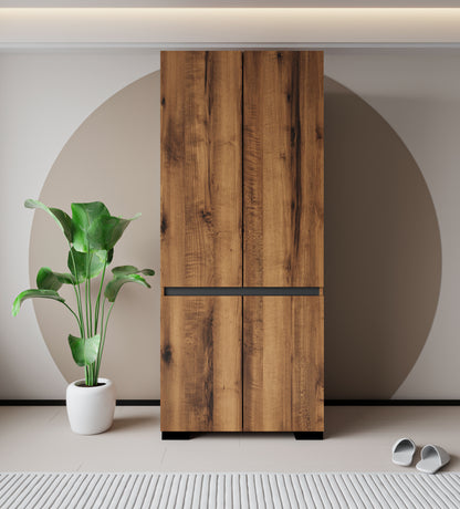 Floransa 4 Kapılı Flr4 -ıra Ceviz - Antrasit Gardırop-çok Amaçlı Dolap-yüklük