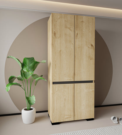 Floransa 4 Kapılı Flr4 -ıra Safir - Antrasit Gardırop-çok Amaçlı Dolap-yüklük