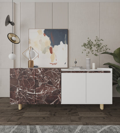 Ravenna Modern Konsol 180 Cm Mermer Desen - Beyaz