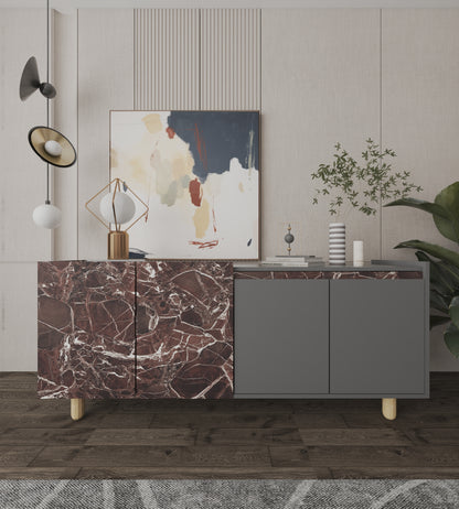 Ravenna Modern Konsol 180 Cm Mermer Desen - Antrasit
