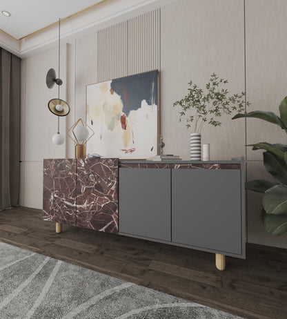 Ravenna Modern Konsol 180 Cm Mermer Desen - Antrasit