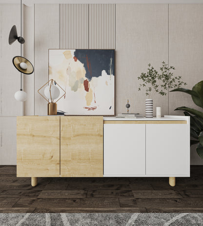 Ravenna Modern Konsol 180 Cm Safir Meşe - Beyaz