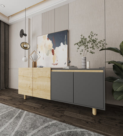 Ravenna Modern Konsol 180 Cm Safir Meşe - Antrasit