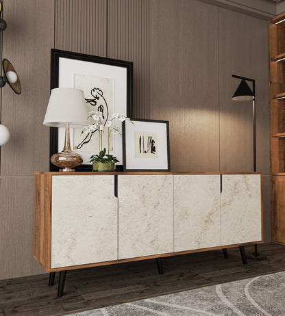 Latina Modern Konsol 180cm Ceviz-Traverten