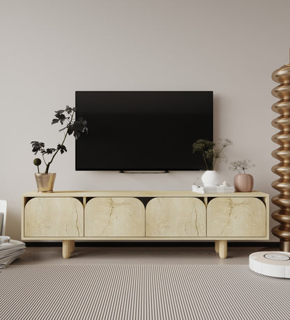 T-403 Lazio Bohem Ahşap Ayaklı Tv Ünitesi Tv Sehpası Safir Meşe