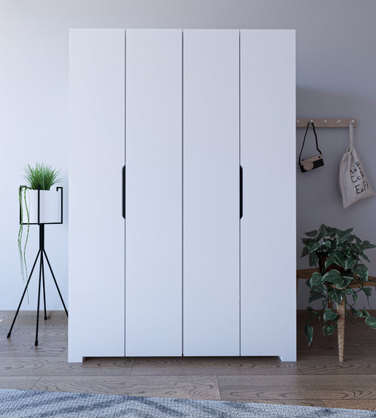 Monza 4 Kapılı Beyaz Gardırop Dolap 120 Cm Vm30, 180 Cm