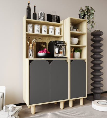 KA-101 Parma 3 Kapaklı Mutfak Dolap, Kahve Köşesi, Çok Amaçlı Dolap Safir Meşe-Antrasit