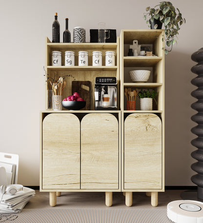 KA-103 Parma 3 Kapaklı Mutfak Dolap, Kahve Köşesi, Çok Amaçlı Dolap Safir Meşe