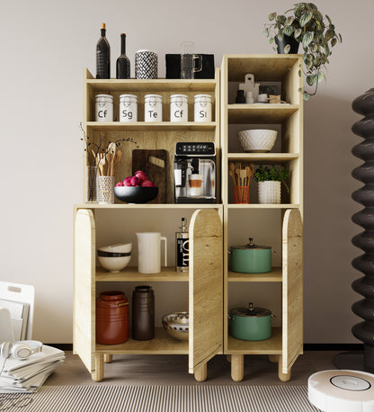 KA-103 Parma 3 Kapaklı Mutfak Dolap, Kahve Köşesi, Çok Amaçlı Dolap Safir Meşe