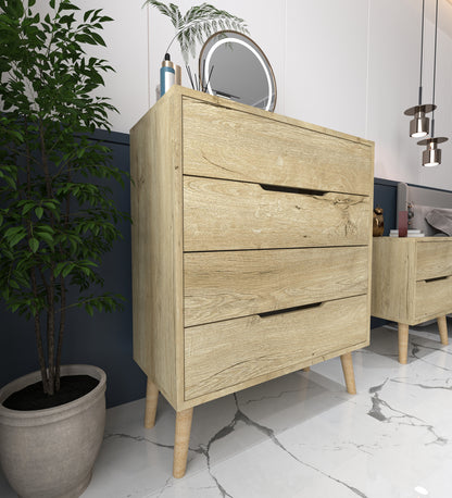 Flora Şifonyer 4 Çekmeceli Yatak Odası Bebek Odası Safir Meşe