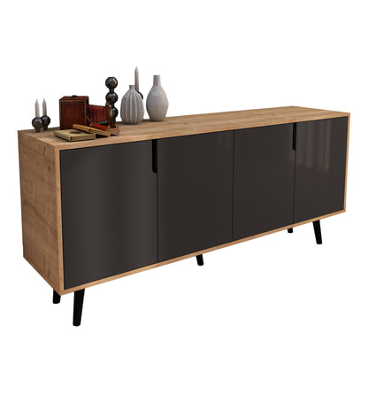 Latina Modern Konsol 180 Cm Safir Meşe - Antrasit (K-604)