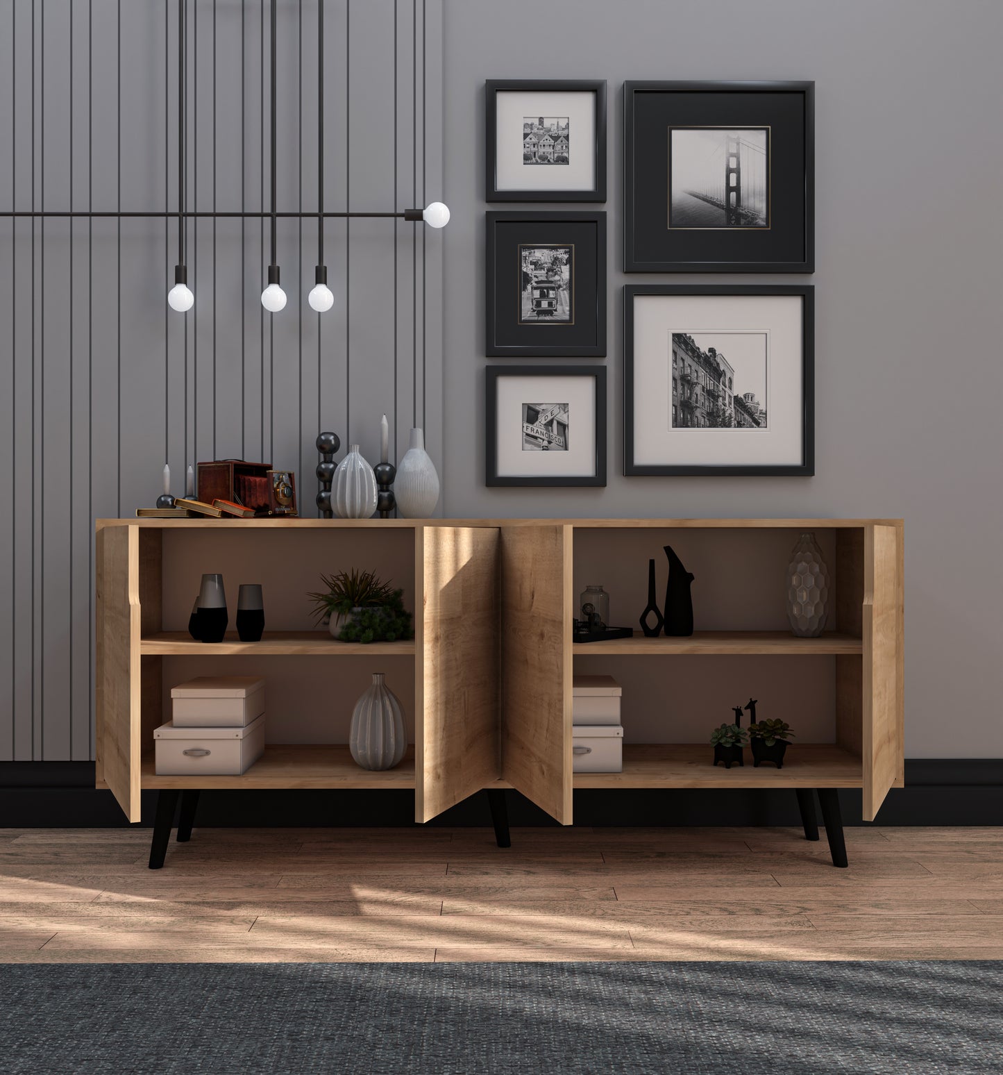 Latina Modern Konsol 180 Cm Safir Meşe