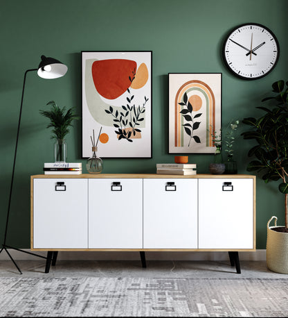 K-702 Mirza Modern Konsol 180 Cm Safir Meşe-beyaz