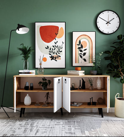 K-702 Mirza Modern Konsol 180 Cm Safir Meşe-beyaz