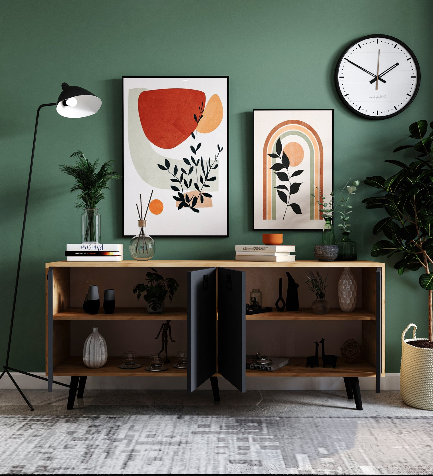 Mirza Modern Konsol 180 Cm Safir Meşe-antrasit