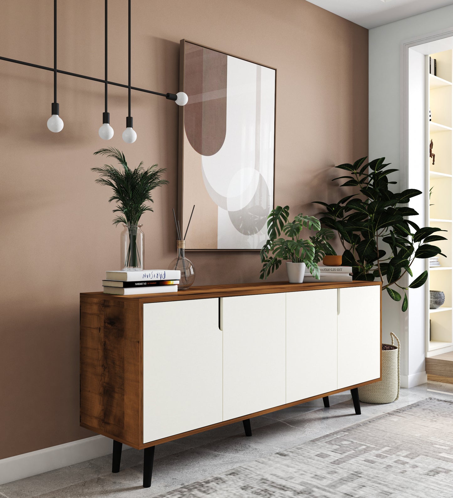 Latina Modern Konsol 180 Cm Ceviz - Beyaz