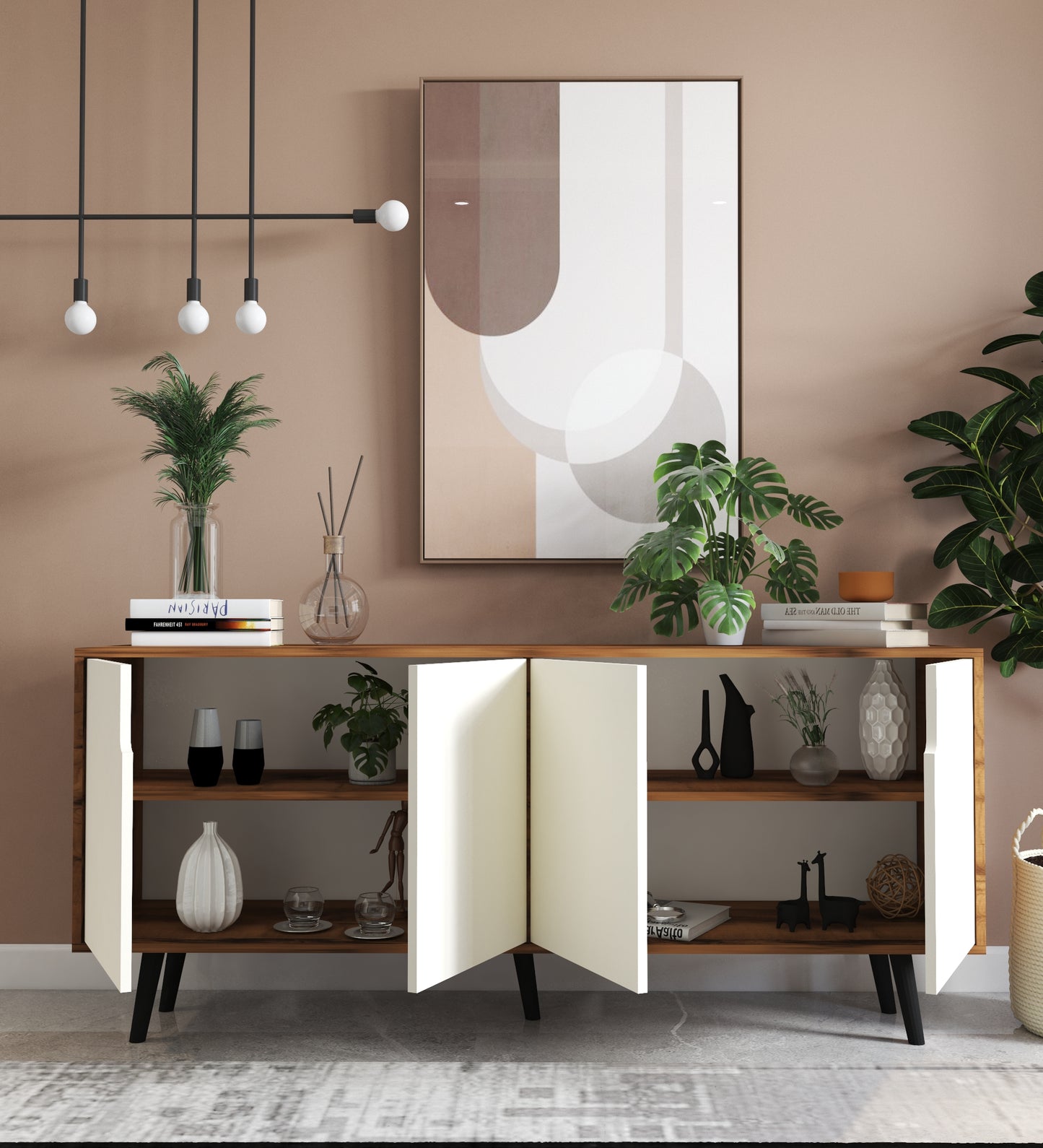 Latina Modern Konsol 180 Cm Ceviz - Beyaz